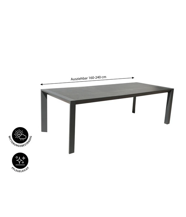 Dehner Ausziehtisch Cleveland, Ca. B160-240/H76/T101 Cm 4 Dehner Ausziehtisch Cleveland, Ca. B160-240/H76/T101 Cm – Bild 2