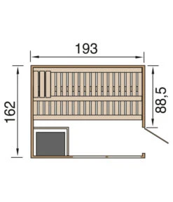 Weka Sauna Kemi Panorama Inkl. Ofen, Ca. B162/H200/T193 Cm -Gartenbedarfsgeschäft 6914410 WE DE 001 WekaSaunaKemiPanoramaGrundriss