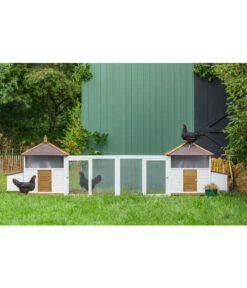 Dehner Hühnerstall Florenz, Weiß/braun, Ca. B122,3/H120,7/T91,7 Cm -Gartenbedarfsgeschäft 6919625 6919609 6919617 WE MO 001 DehnerMarkenqualitaetHuehnerstallFlorenzFreigehege 1
