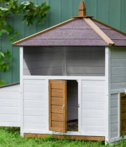 Dehner Hühnerstall Florenz Mit Freilauf, Weiß/braun, Ca. B224,3/H120,7/T91,7 Cm -Gartenbedarfsgeschäft 6919625 6919609 WE MO 005 DehnerMarkenqualitaetHuehnerstallFlorenzFreigehege 1