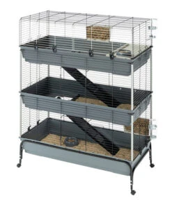 Ferplast Nagerheim Rabbit 120 Tris, Grau, Ca. B118/H166/T58 Cm -Gartenbedarfsgeschäft 6953178 WE DE 002 FerplastNagerKRabbit120TrisM