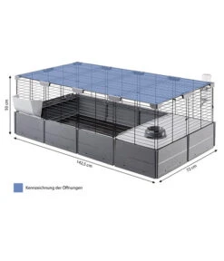 Ferplast Nagerheim Multipla Maxi, Schwarz, Ca. B142/H50/T72 Cm -Gartenbedarfsgeschäft 6953244 WE BG 001 FerplastNagerKMultiplaMaxiSchwarz