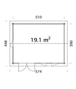 Palmako Gartenhaus Iris, Ca. B574/H262/T448 Cm -Gartenbedarfsgeschäft 6975569 WE BG 001 BlockbohlenhausIrisNatur