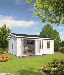 Palmako Gartenhaus Iris, Ca. B574/H262/T448 Cm -Gartenbedarfsgeschäft 6975569 WE MO 001 BlockbohlenhausIrisNatur