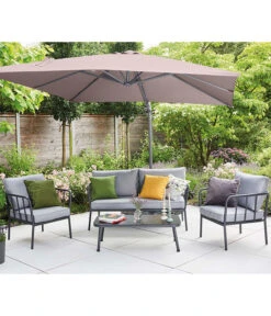 Siena Garden Ampelschirm California N+, Quadratisch, Ca. B250/T250 Cm -Gartenbedarfsgeschäft 6987945 WE MO 001 SienaGardenAmpelschirm250x250cmTaupe