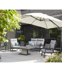 Siena Garden Ampelschirm Sunset N+, Quadratisch, Ca. B300/T300 Cm -Gartenbedarfsgeschäft 6988075 WE MO 001 SienaGardenAmpelschirmSunsetN300x300cmGrau