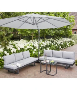 Siena Garden Ampelschirm Sunset N+, Rund, Ca. Ø350 Cm -Gartenbedarfsgeschäft 6988315 WE MO 001 SienaGardenAmpelschirmSunsetN350cmGrau