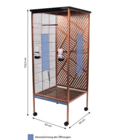 Flamingo Voliere Falco, Kupfer, Ca. B65/H152,5/T63 Cm -Gartenbedarfsgeschäft 6999932 WE BG 001 FlaVoliereFalcoKupferr