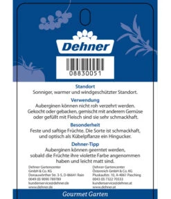 Dehner Gourmet Garten Aubergine, Veredelt 11 Dehner Gourmet Garten Aubergine, Veredelt -Gartenbedarfsgeschäft 8830051 GGAubergineCarmen Etikett 2